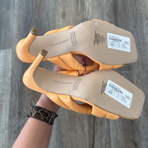 Steve Madden Women's Tenacity quilted high heel sandal Peach Size US 9 NWOB - Picture 9 of 9